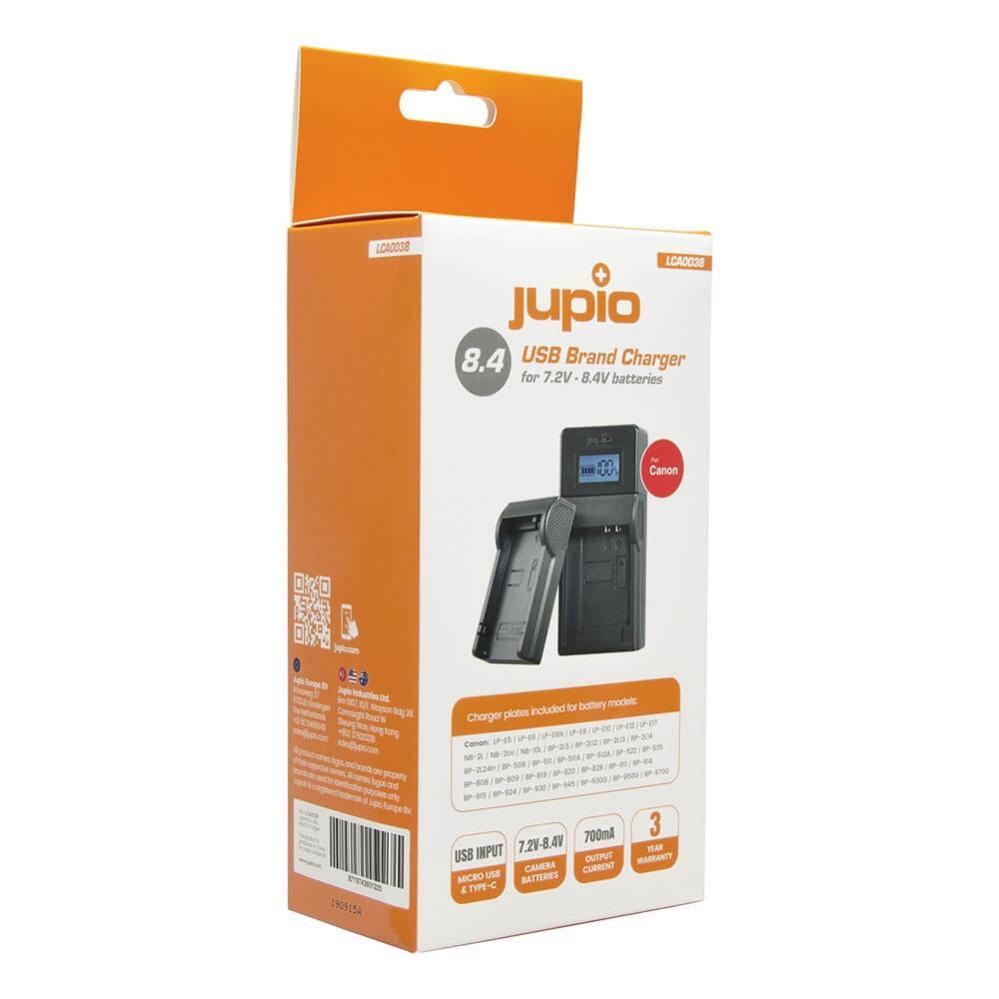  Jupio USB Batteriladdare fr Canon 7,2-8,4V batterier