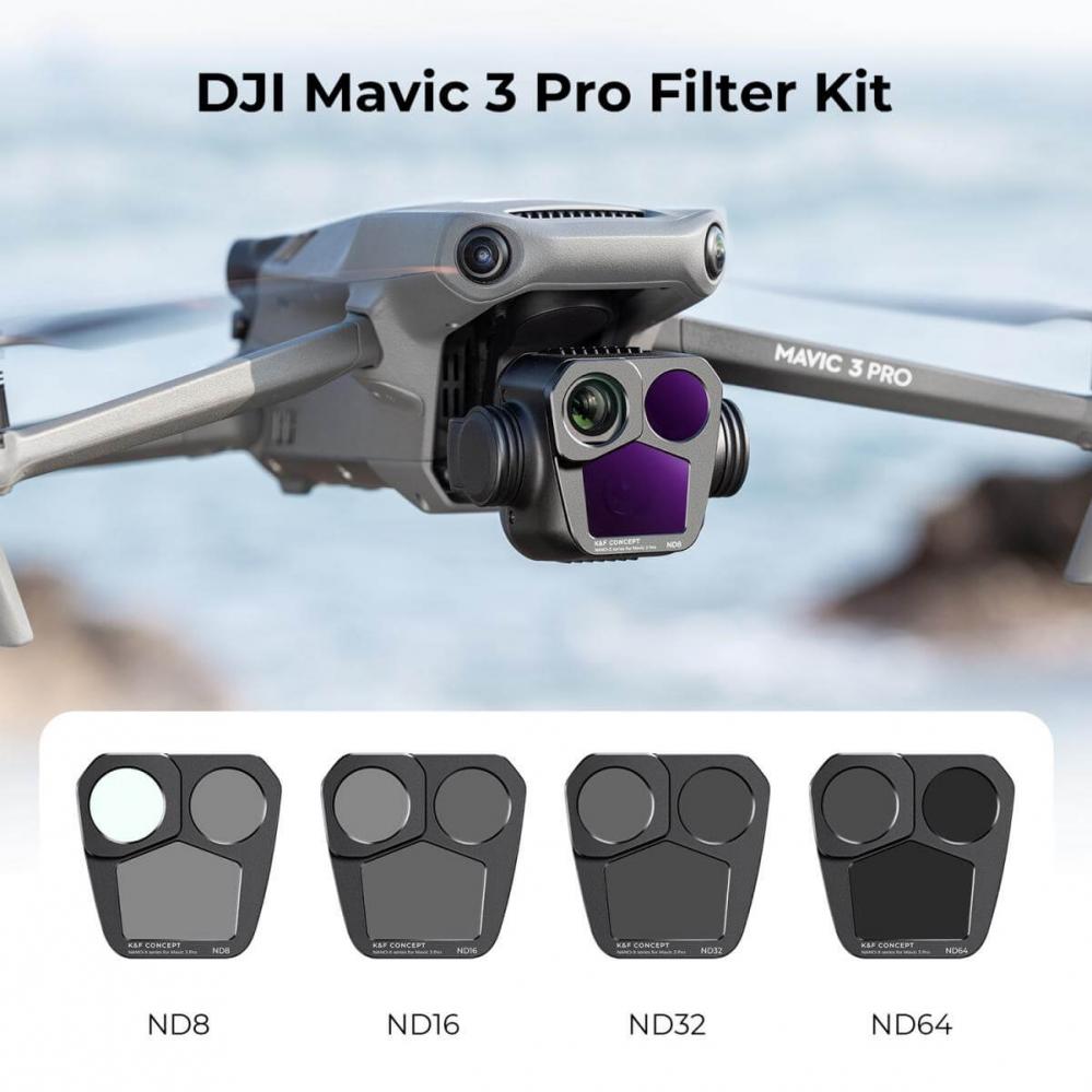  K&F Concept Filterpaket 4st ND8+ND16+ND32+ND64 fr DJI Mavic 3 Pro