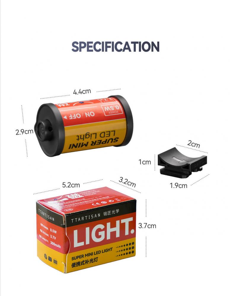  TTArtisan Mini Magnetisk LED-belysning  Retroinspirerad i form som en Filmrulle