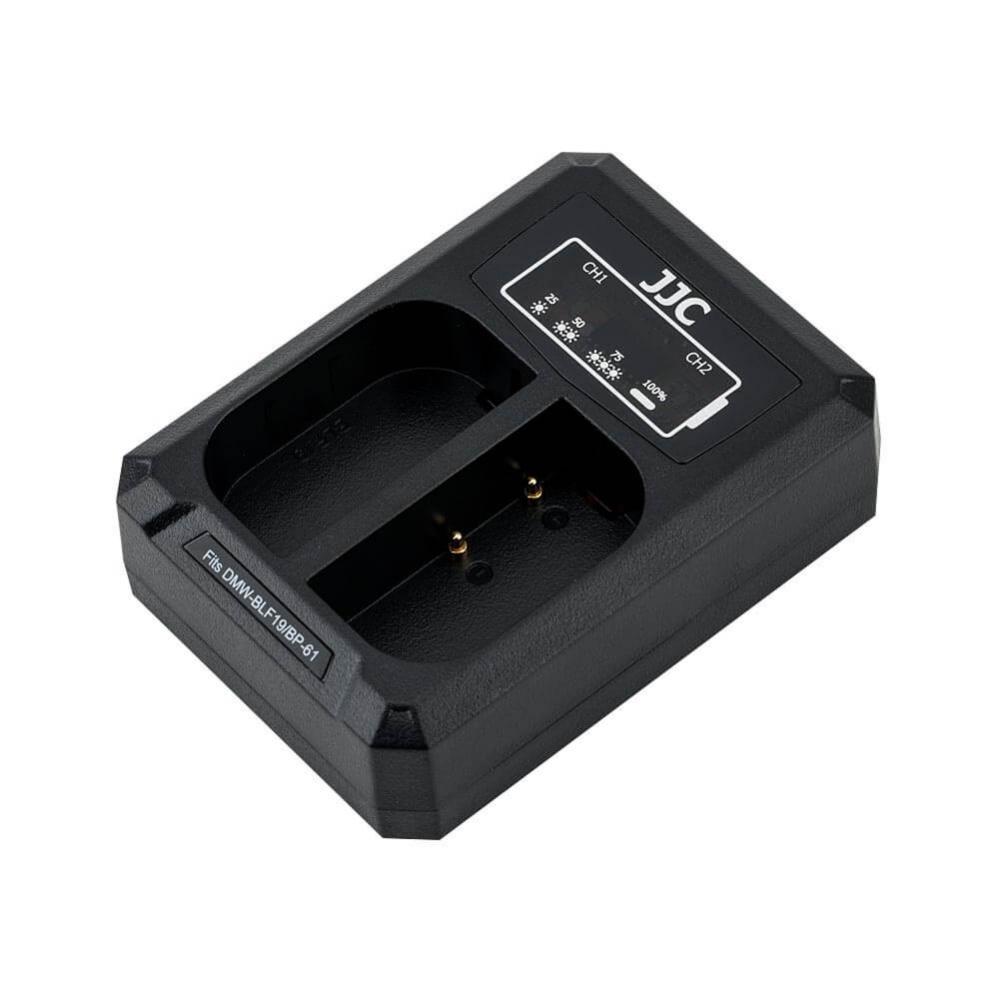  JJC USB-driven dubbel batteriladdare fr DMW-BLF19 BLK22 BP-61 BLF19/B BLK22