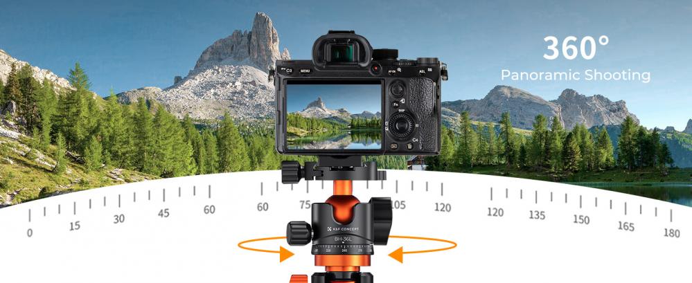  K&F Concept Kulled med panoramaindexering fr kamerastativ 16kg