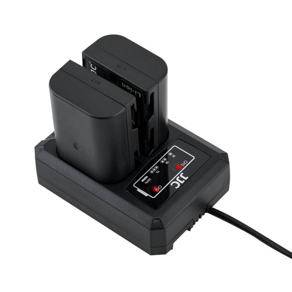  JJC USB-driven dubbel batteriladdare fr DMW-BLF19 BLK22 BP-61 BLF19/B BLK22