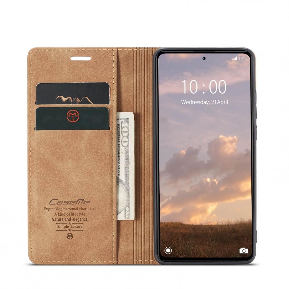  CaseMe Brun Plnboksfodral med kortplats fr Xiaomi Redmi Note 12 Pro 5G