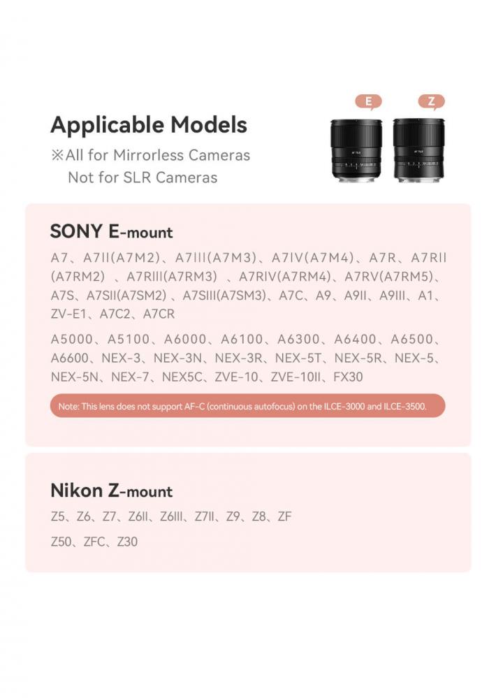  TTArtisan AF 75mm f/2.0 objektiv Fullformat fr Nikon Z