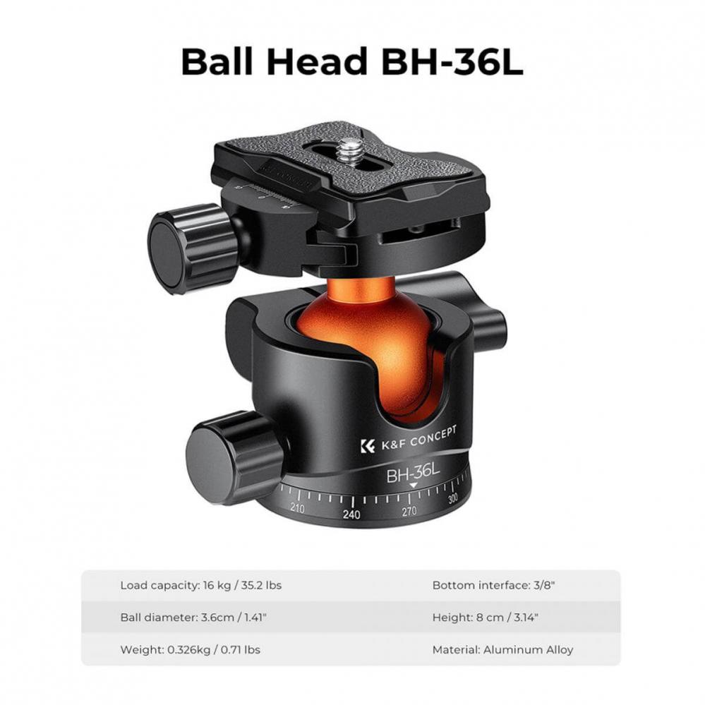  K&F Concept Kulled med panoramaindexering fr kamerastativ 16kg