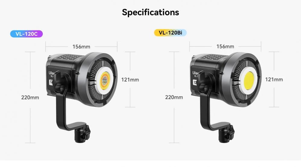  Ulanzi VL-120BI Videobelysning 120W V-Mount med ntadapter