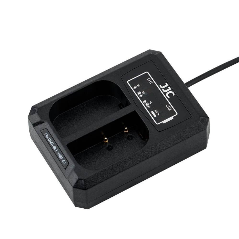  JJC USB-driven dubbel batteriladdare fr DMW-BLF19 BLK22 BP-61 BLF19/B BLK22