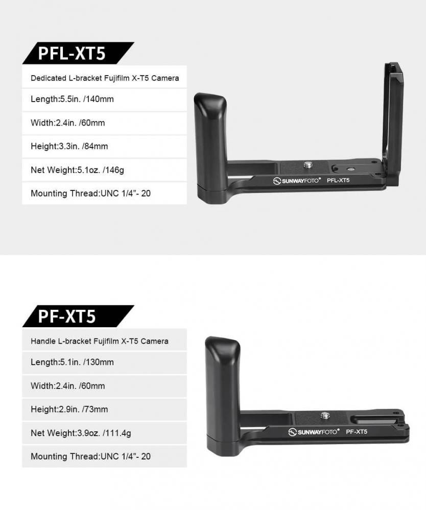  Sunwayfoto L-Bracket med handgrepp fr Fujifilm X-T5