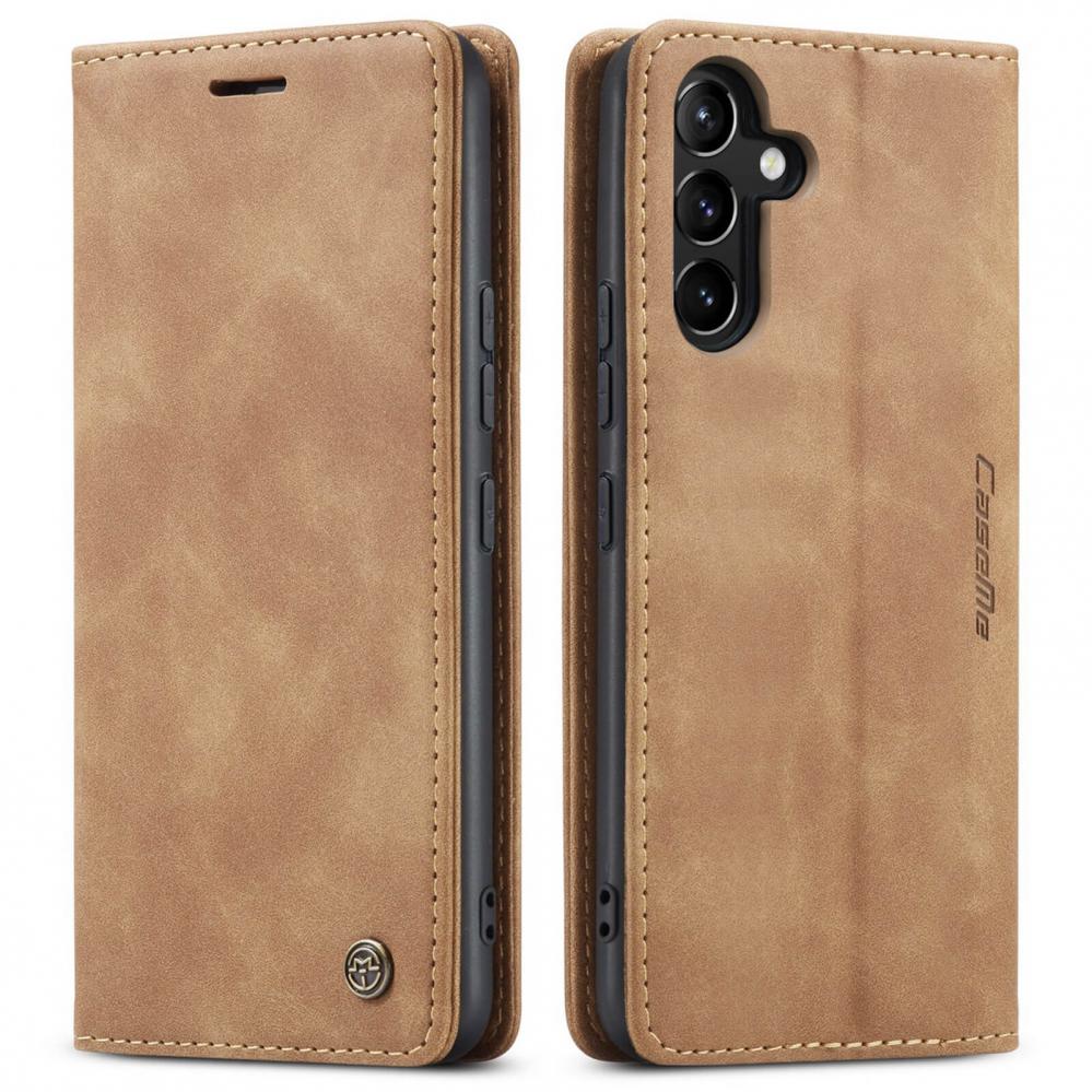  CaseMe Plnboksfodral brun med kortplats fr Samsung Galaxy A54 5G