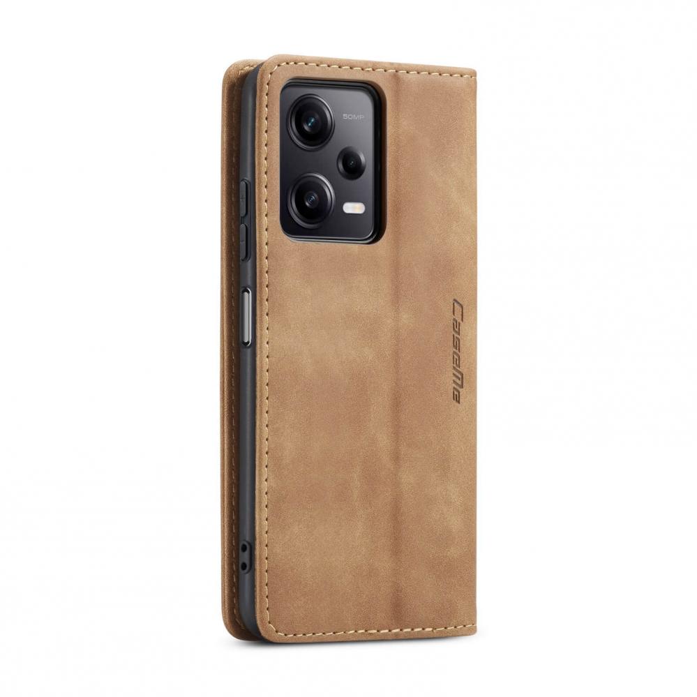  CaseMe Brun Plnboksfodral med kortplats fr Xiaomi Redmi Note 12 Pro 5G