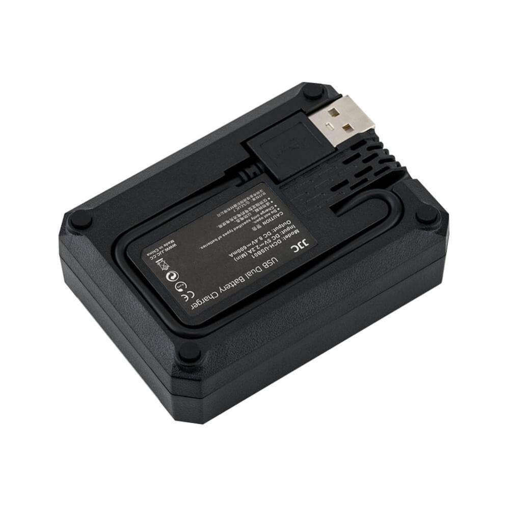  JJC USB-driven dubbel batteriladdare fr DMW-BLF19 BLK22 BP-61 BLF19/B BLK22