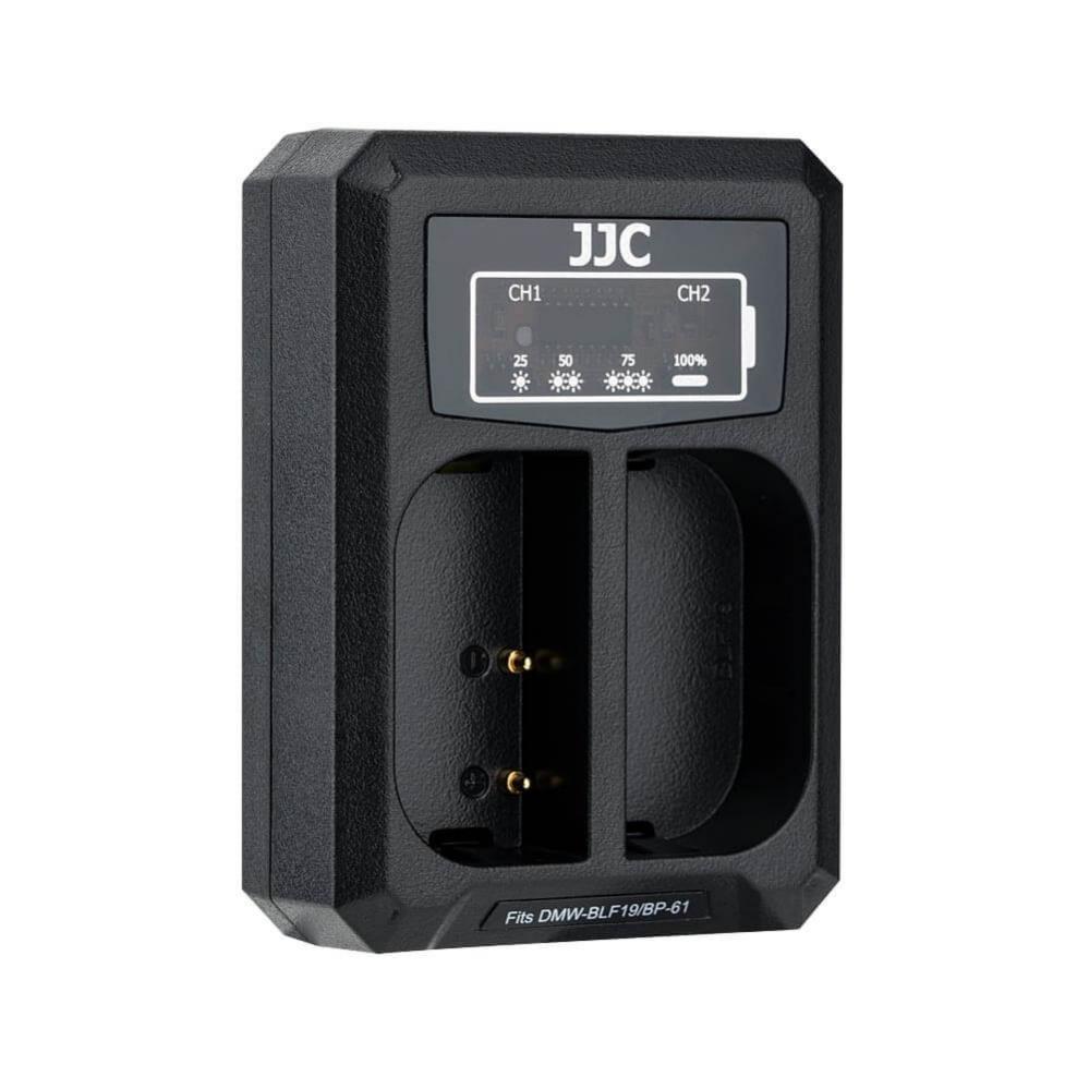  JJC USB-driven dubbel batteriladdare fr DMW-BLF19 BLK22 BP-61 BLF19/B BLK22