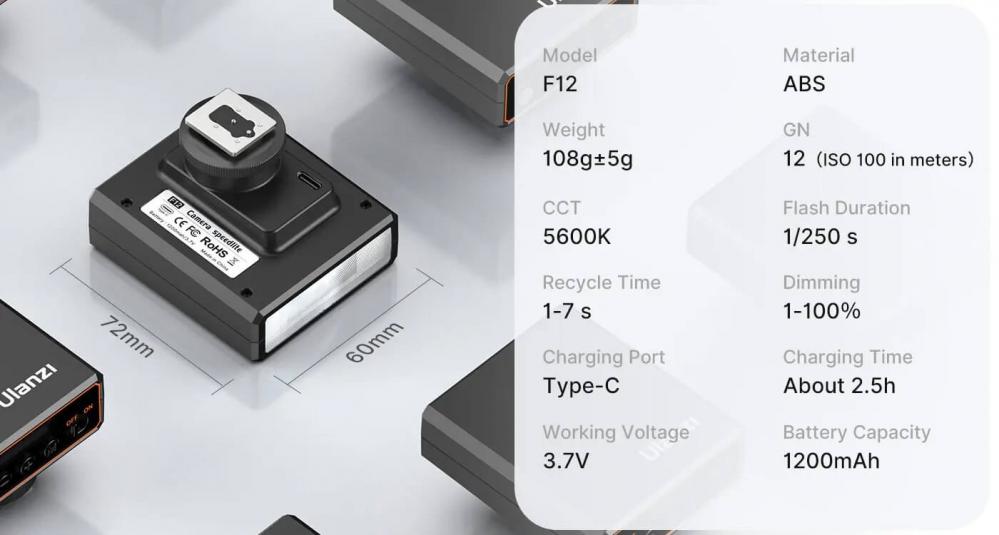  Ulanzi F12 Kamerablixt Mini Speedlite