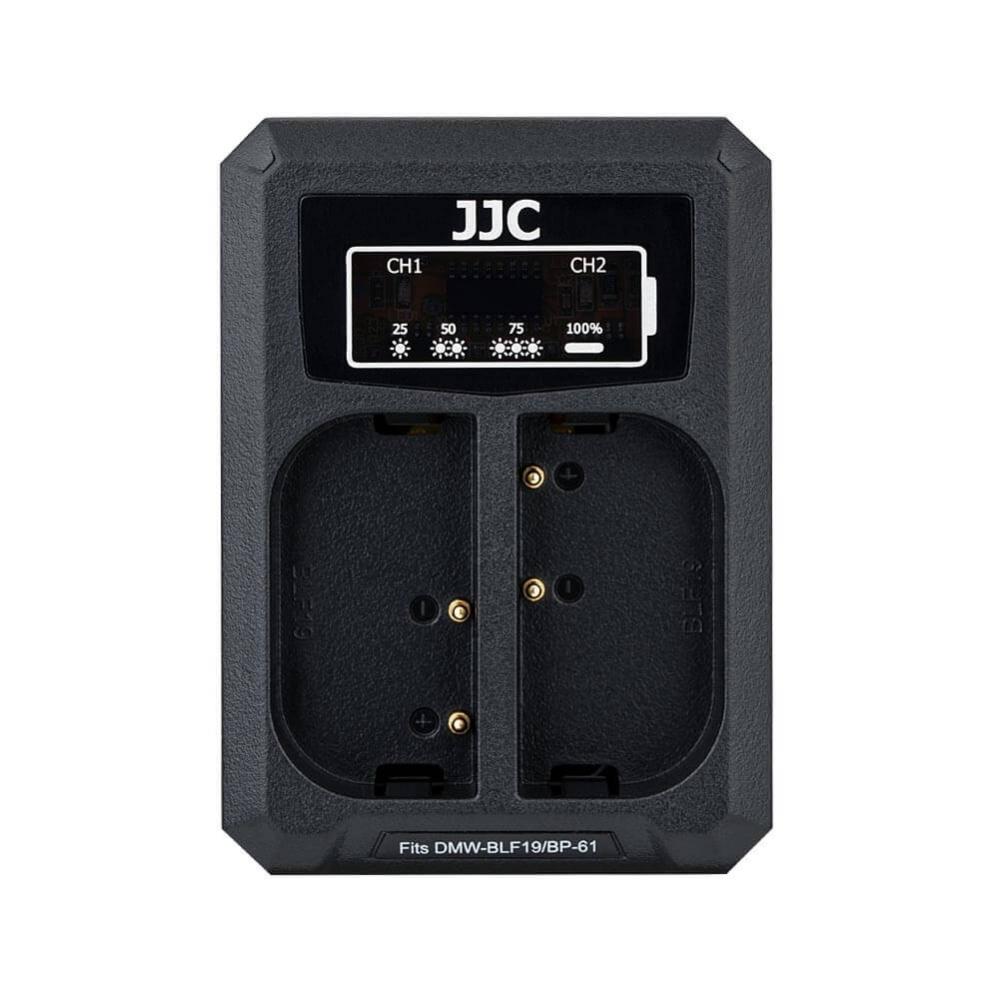  JJC USB-driven dubbel batteriladdare fr DMW-BLF19 BLK22 BP-61 BLF19/B BLK22