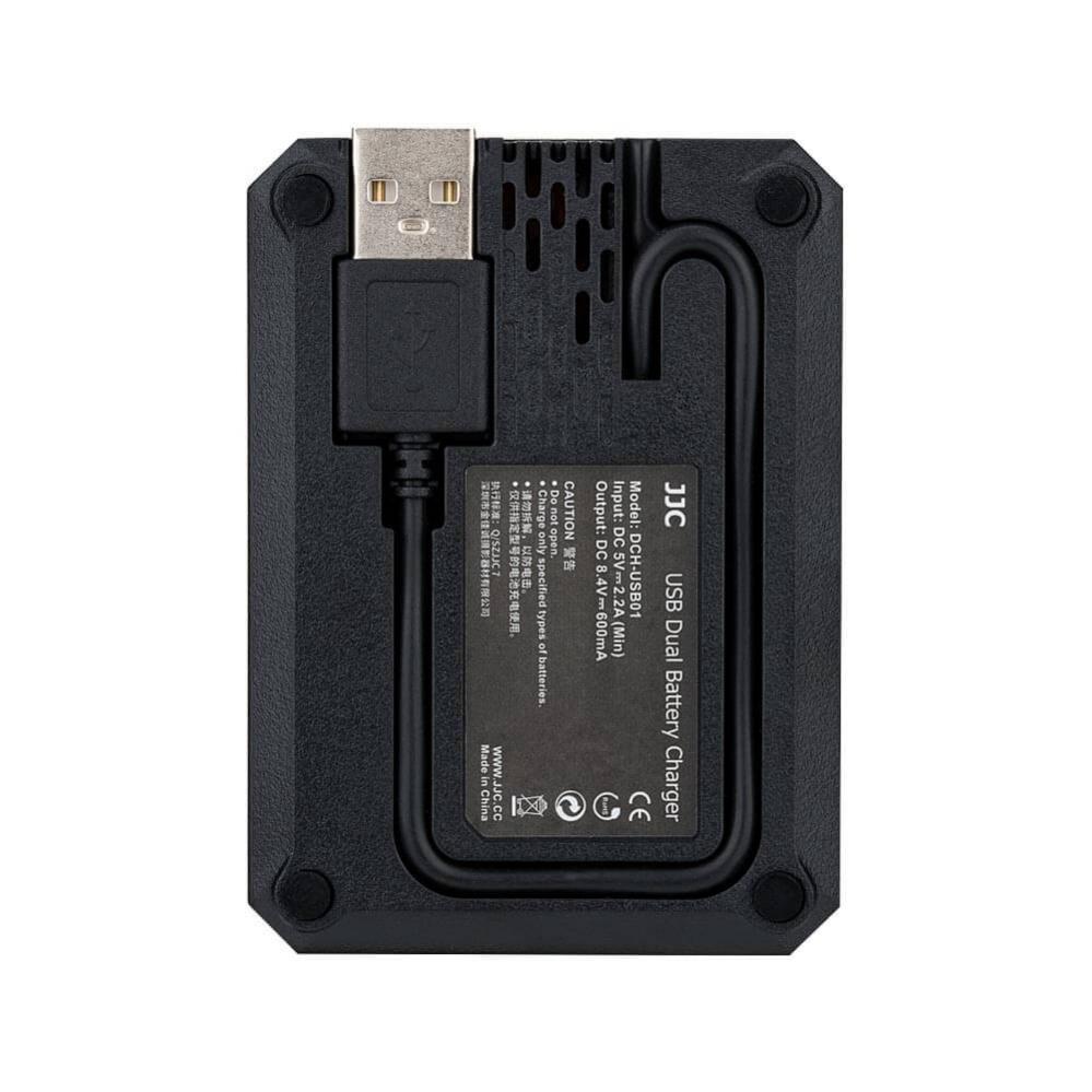  JJC USB-driven dubbel batteriladdare fr DMW-BLF19 BLK22 BP-61 BLF19/B BLK22