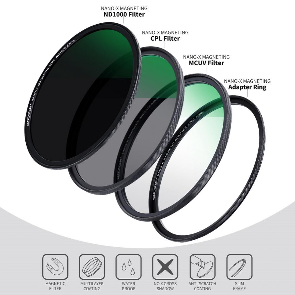  K&F Concept Magnetiskt Filterpaket ND1000 CPL UV & filtervska