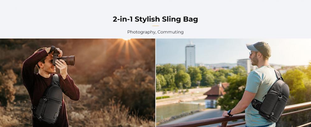  K&F Concept Kameravska Sling 10L - Skydda Systemkameror & Objektiv