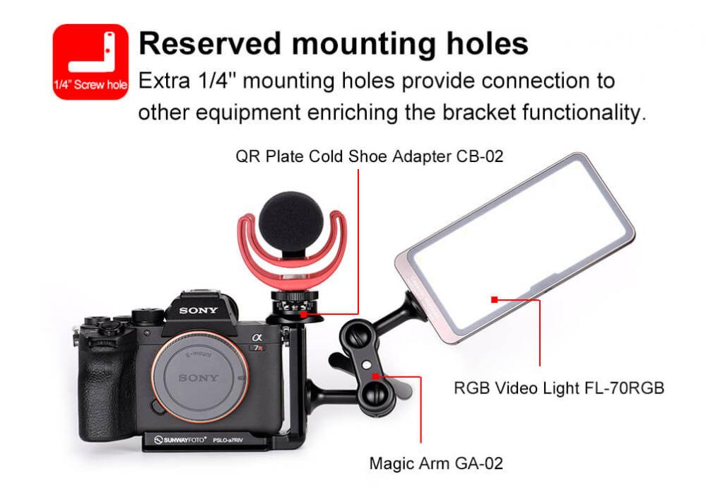  Sunwayfoto L-Bracket fr Sony A7R IV & A9II med QD-uttag