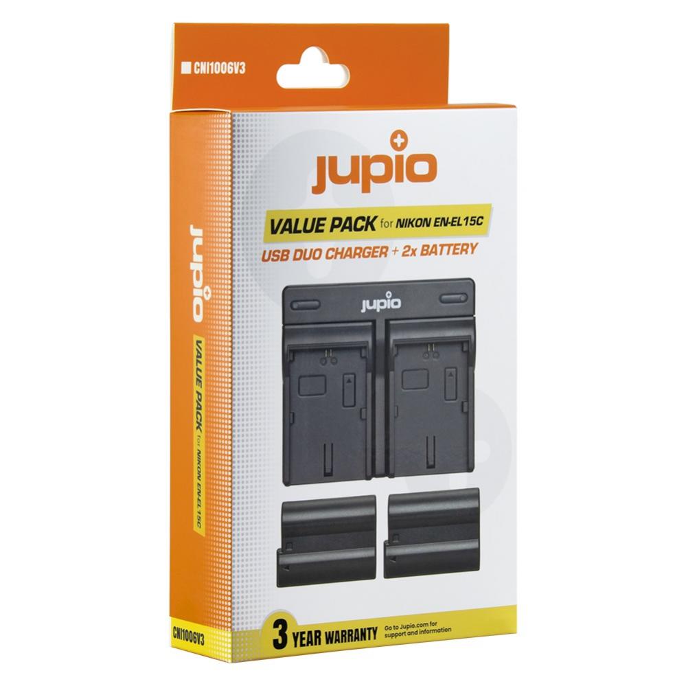  Jupio EN-EL15C 2100mAh 2x Batterier och USB-laddare fr Nikon EN-EL15C