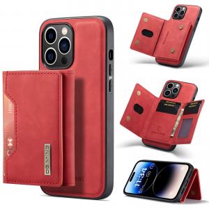  DG.MING 2 i 1 Röd Vikbar plånbok & magnetiskt skal för iPhone 14 Pro