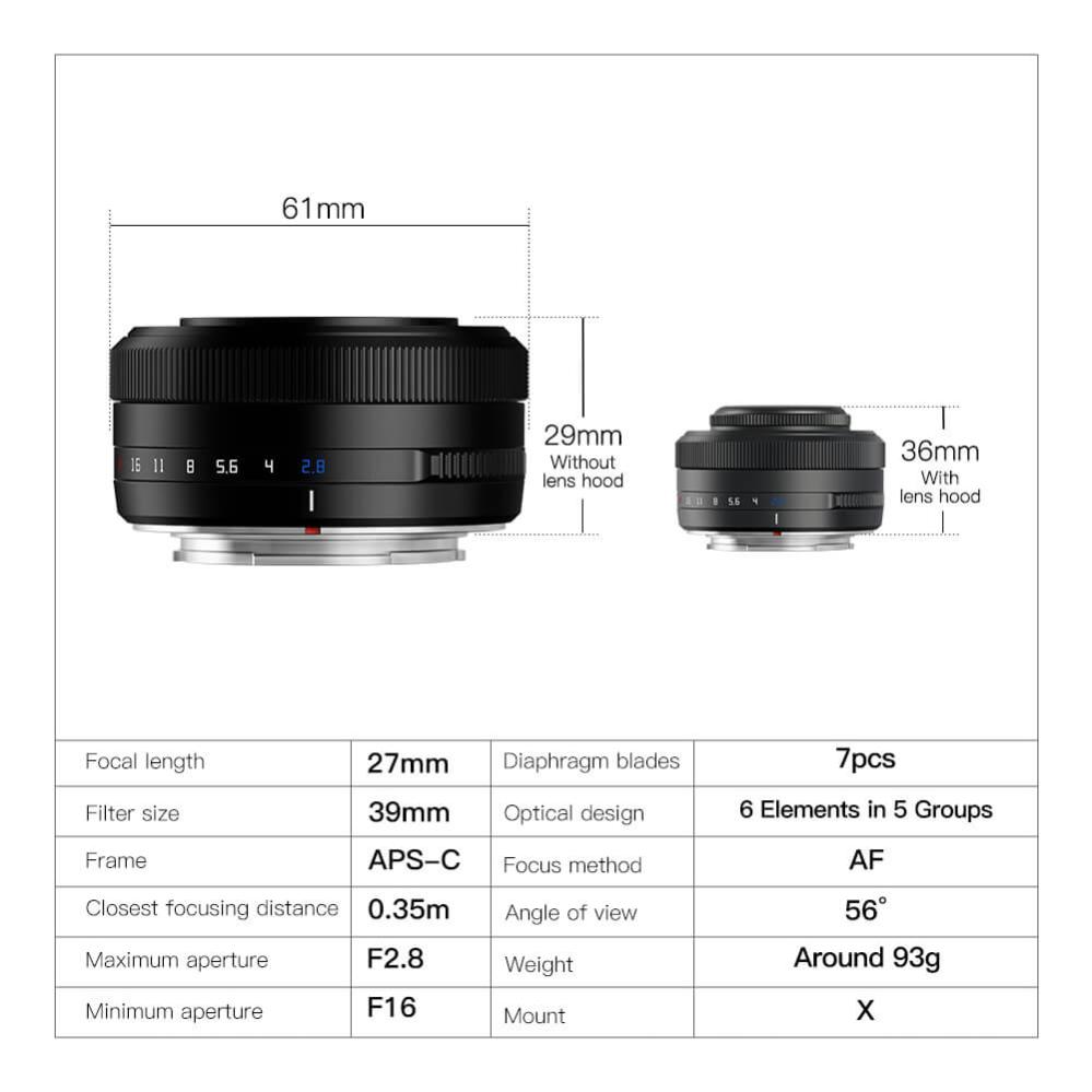  TTArtisan AF 27mm f/2.8 objektiv APS-C för Sony E