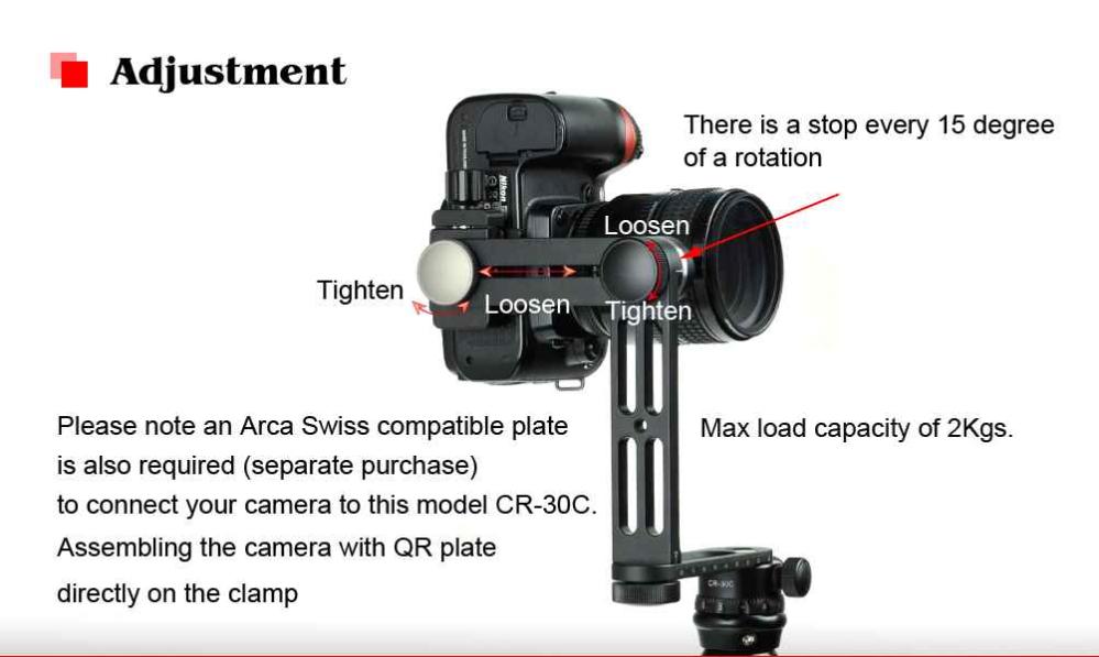  Sunwayfoto CR-30C Panorama-Kit mini med Arca Swiss fäste