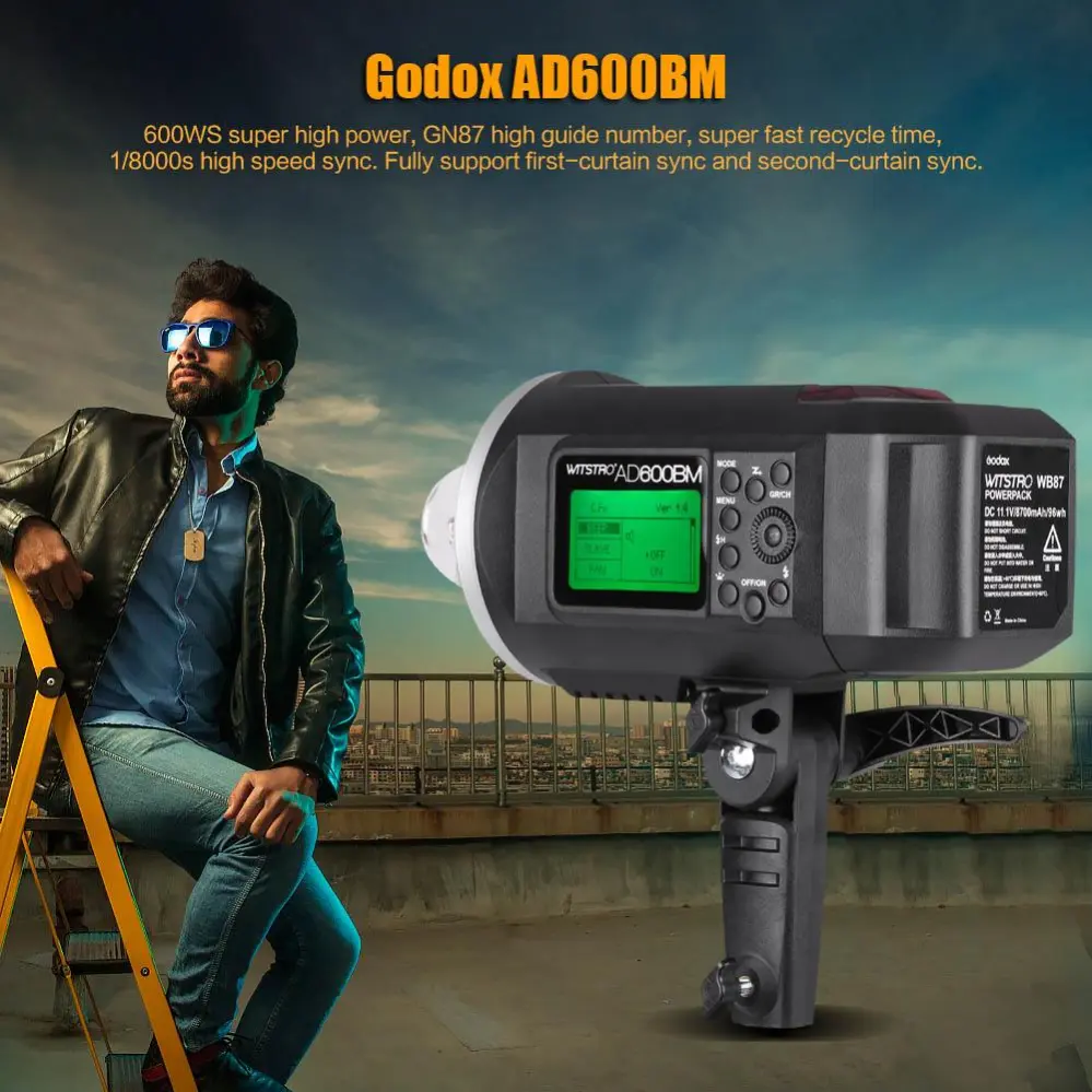 Godox Witstro AD600BM Studioblixt-kit med fäste för Bowens