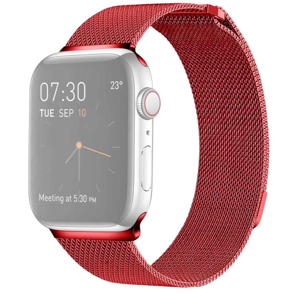  Metallarmband Milanese Loop för Apple Watch 38/40/41mm Röd