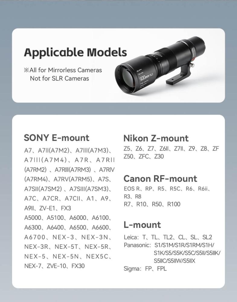  TTArtisan 500mm f/6.3 Fullformat objektiv för Canon RF