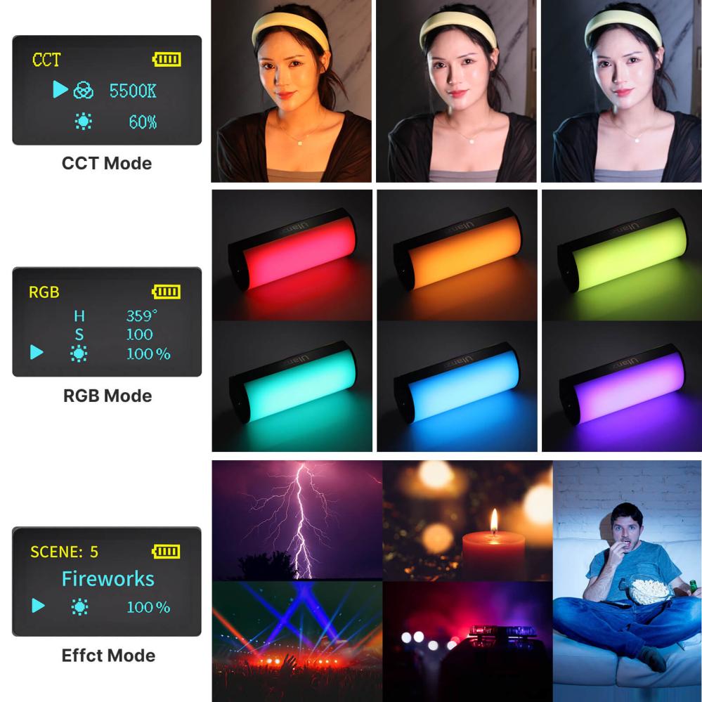  Ulanzi RGB LED-tube för mobil/kamera med inbyggt batteri