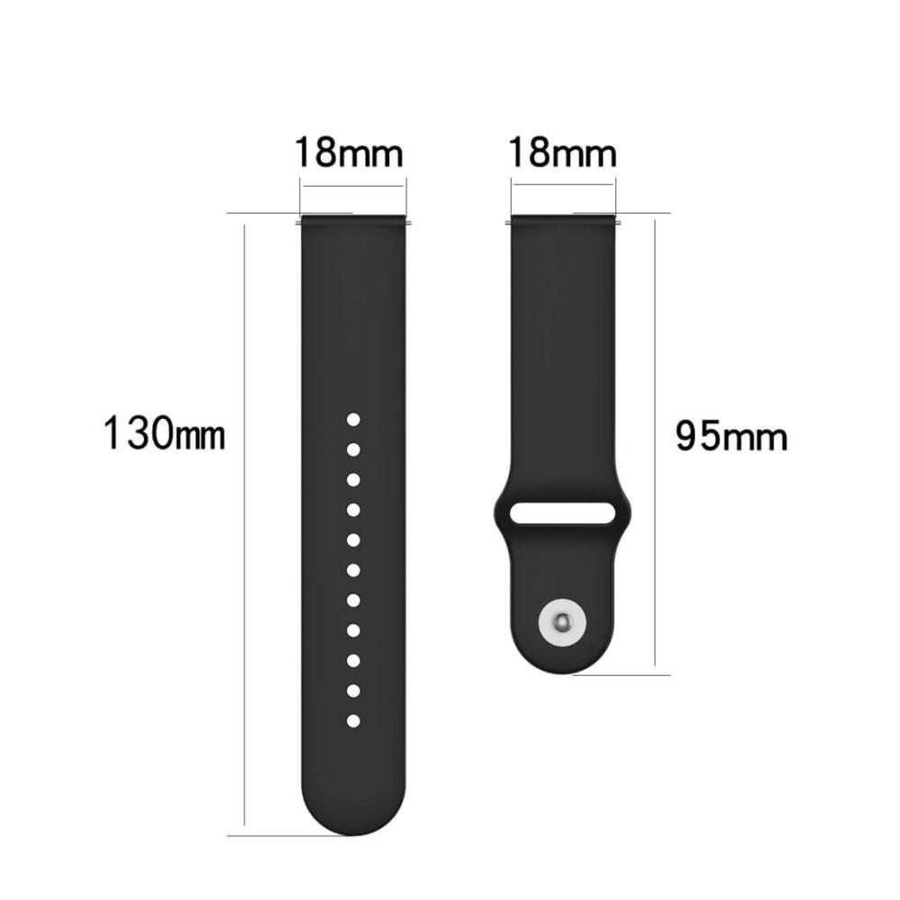  Silikonarmband Vit för för 18mm Watch med stiftspänne 130-192mm