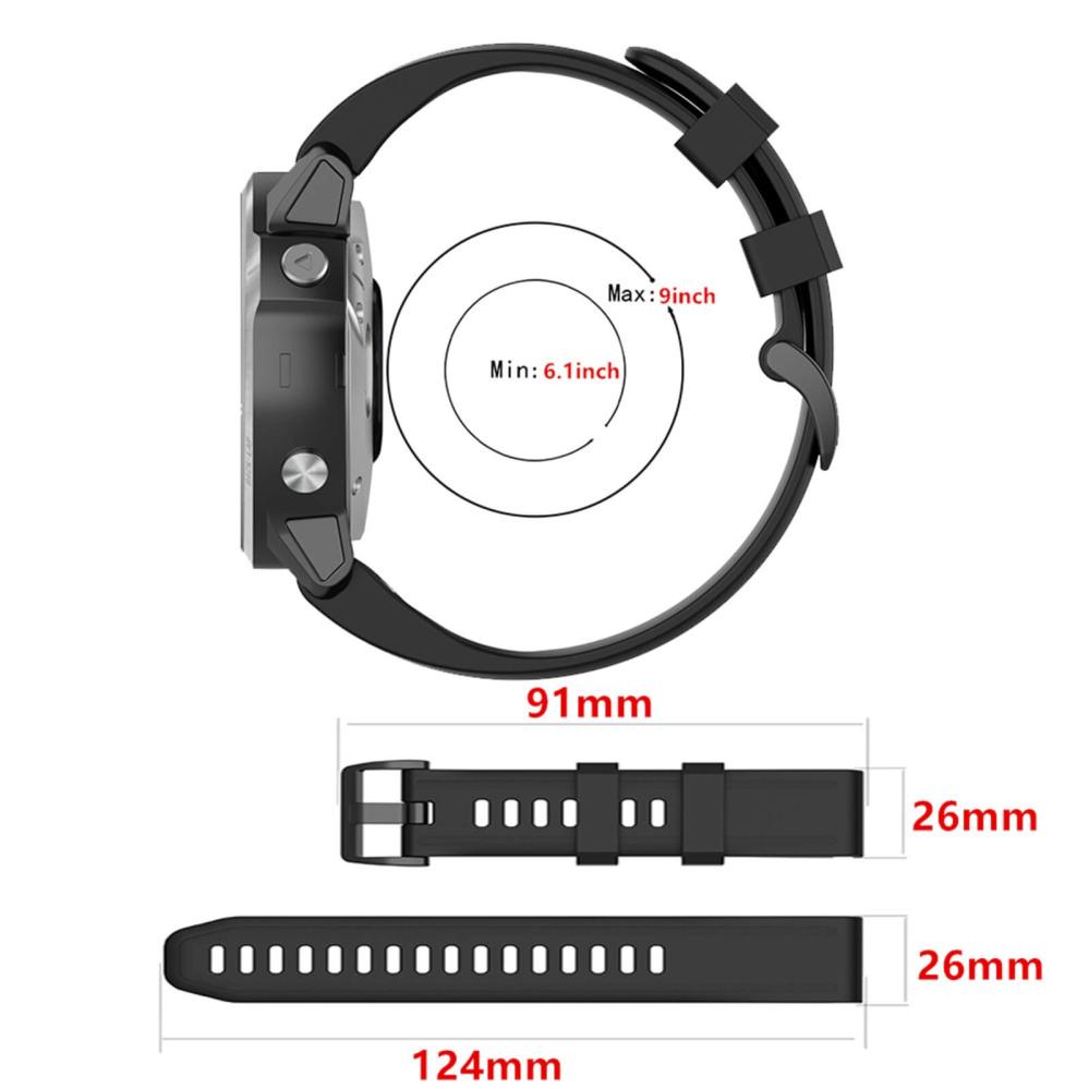  Silikonarmband Vit för Garmin Fenix 5X/6X/7X 26mm