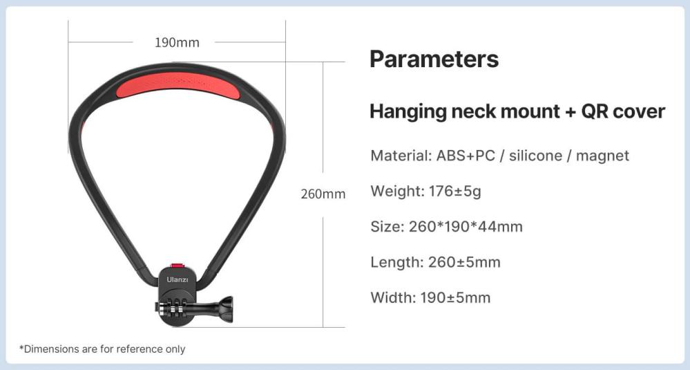  Ulanzi Go-Quick II Nackhållare för actionkameror med magnetisk GoPro-fäste