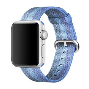  Armband för Apple Watch 42mm randig vävd Blå nylon