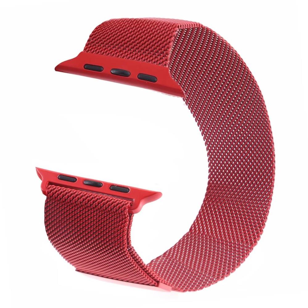  Metallarmband Milanese Loop för Apple Watch 38/40/41mm Röd