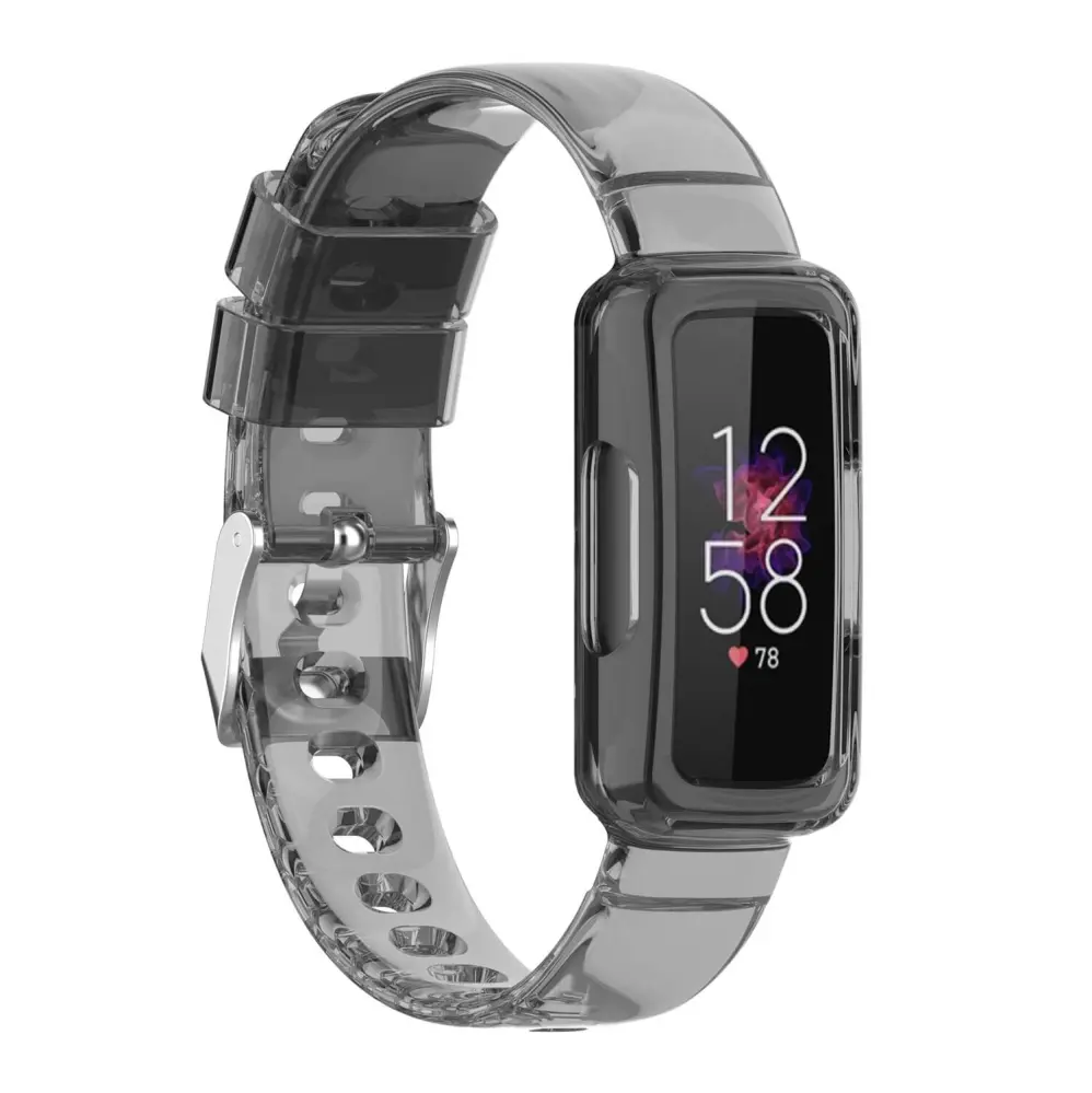 Silikonarmband transparent rosa för Fitbit Ace 2/3 Luxe Inspiere 1/2