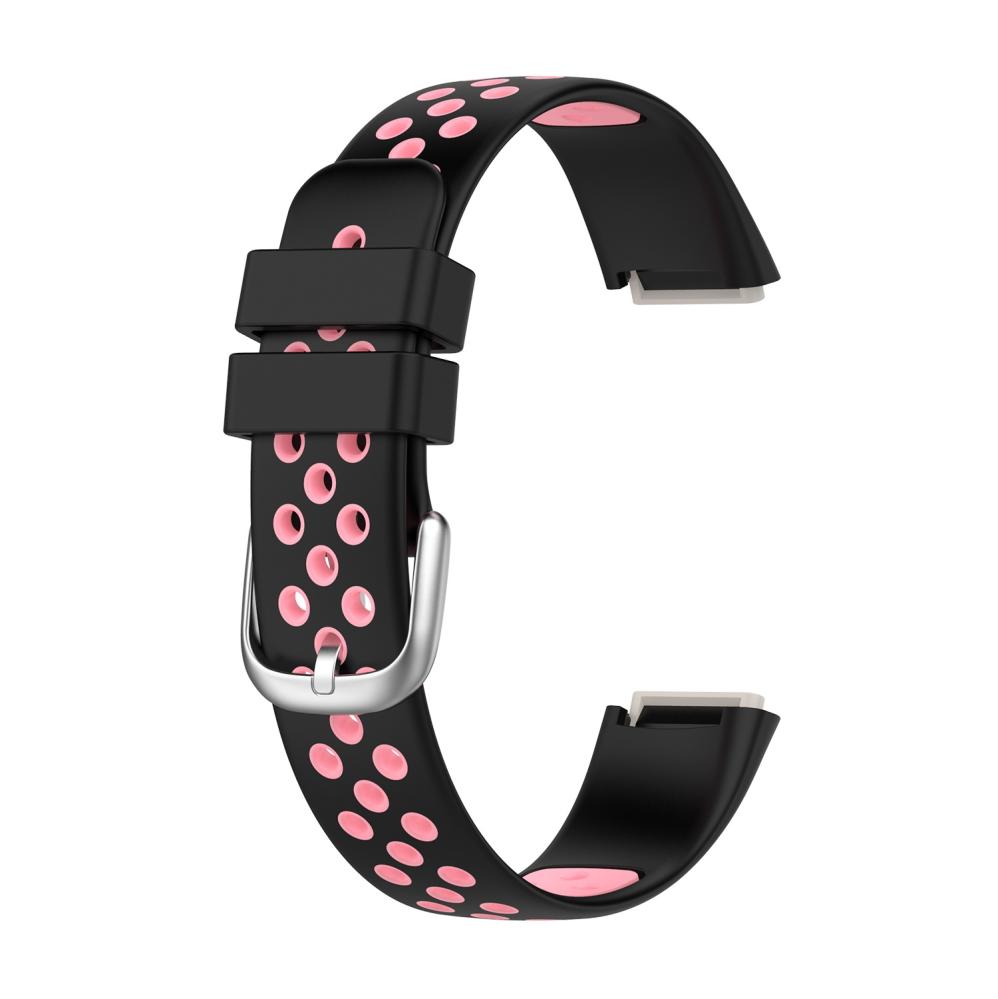  Silikonarmband Svart & Rosa för Fitbit Luxe 110-210mm