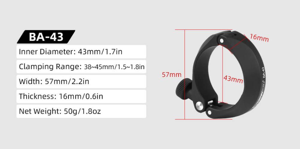  Sunwayfoto BA-43 Mobilhållare för kikare magnetisk modell med adapterring