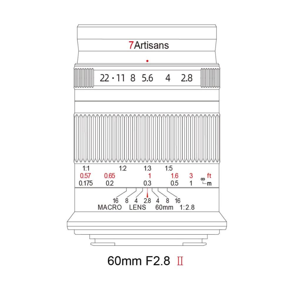  7Artisans 60mm f/2.8 Mark II Makroobjektiv APS-C för Nikon Z