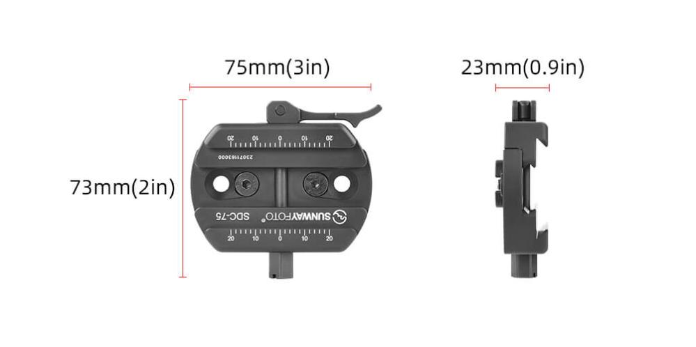  Sunwayfoto SDC-75 Fäste för Picatinny & Arca Swiss