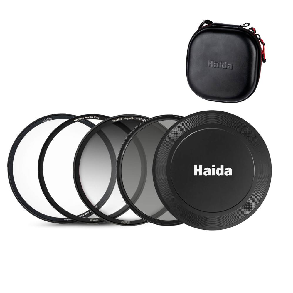  Haida NanoPro 82mm Magnetiskt Filterpaket GND8 CPL UV & filterväska