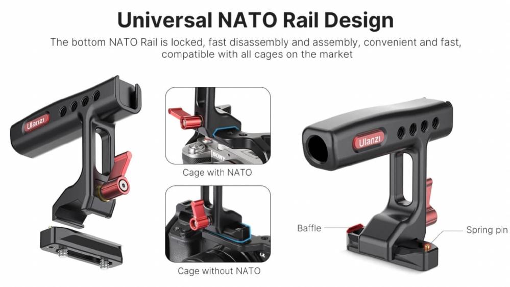  Ulanzi Topphandtag mini med Nato-fäste