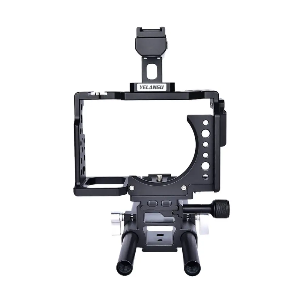 YELANGU CA7 Videokamerabur Cage med Rälsstång för Sony A7K A7X