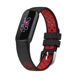  Silikonarmband Svart & Röd för Fitbit Luxe 110-210mm