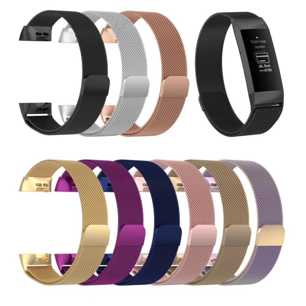  Armband för Fitbit Charge 3/4 kedja Magnetiskt lås - Lila