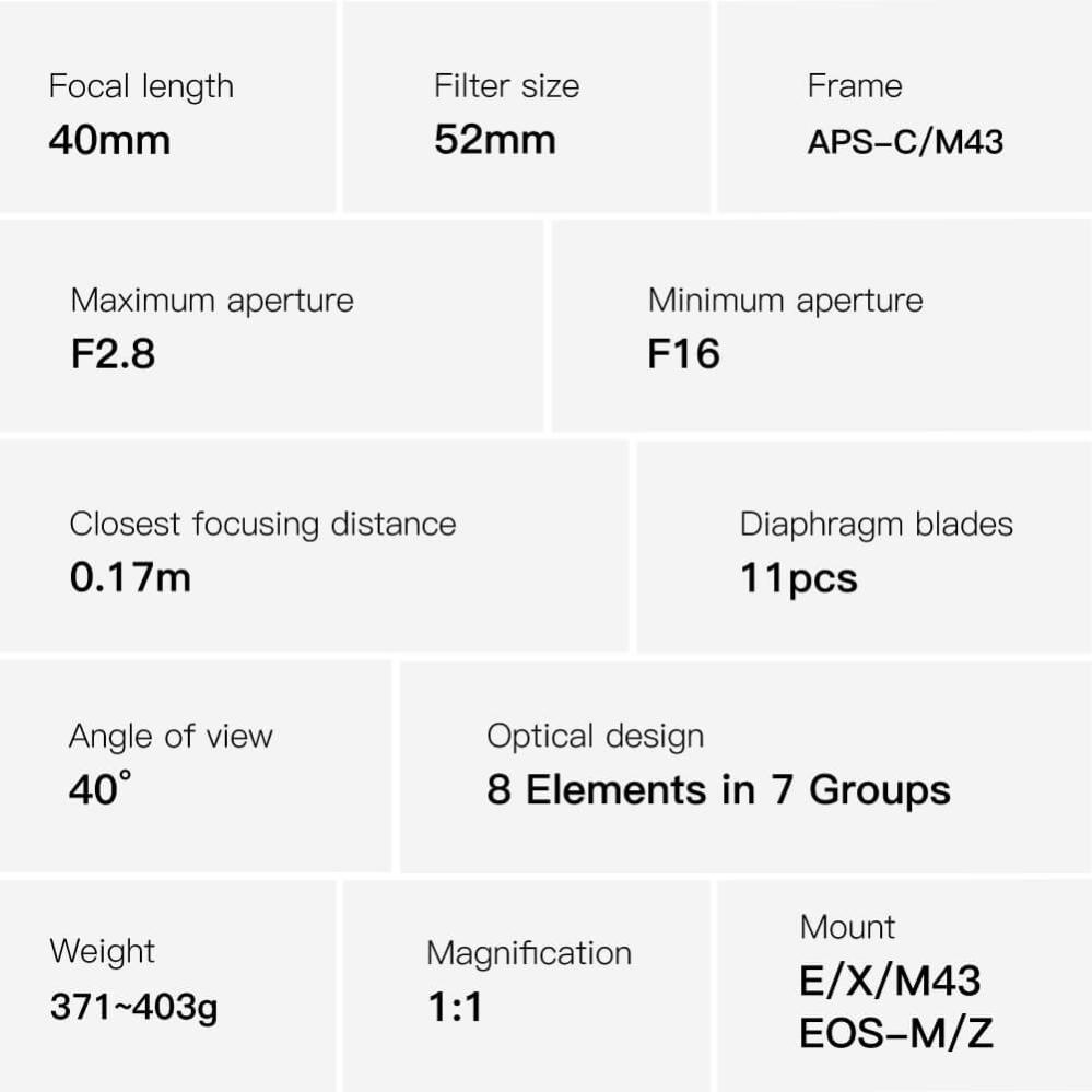  TTArtisan 40mm f/2.8 Makroobjektiv APS-C för Nikon Z