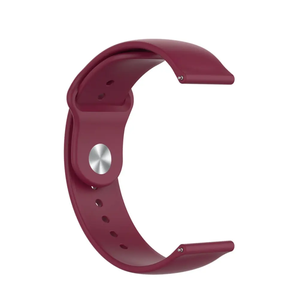 Silikonarmband Vinröd för 18mm Watch med stiftspänne