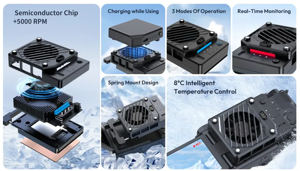  Ulanzi CU01 – Avancerad kylning för kameror med termostatisk halvledarteknik
