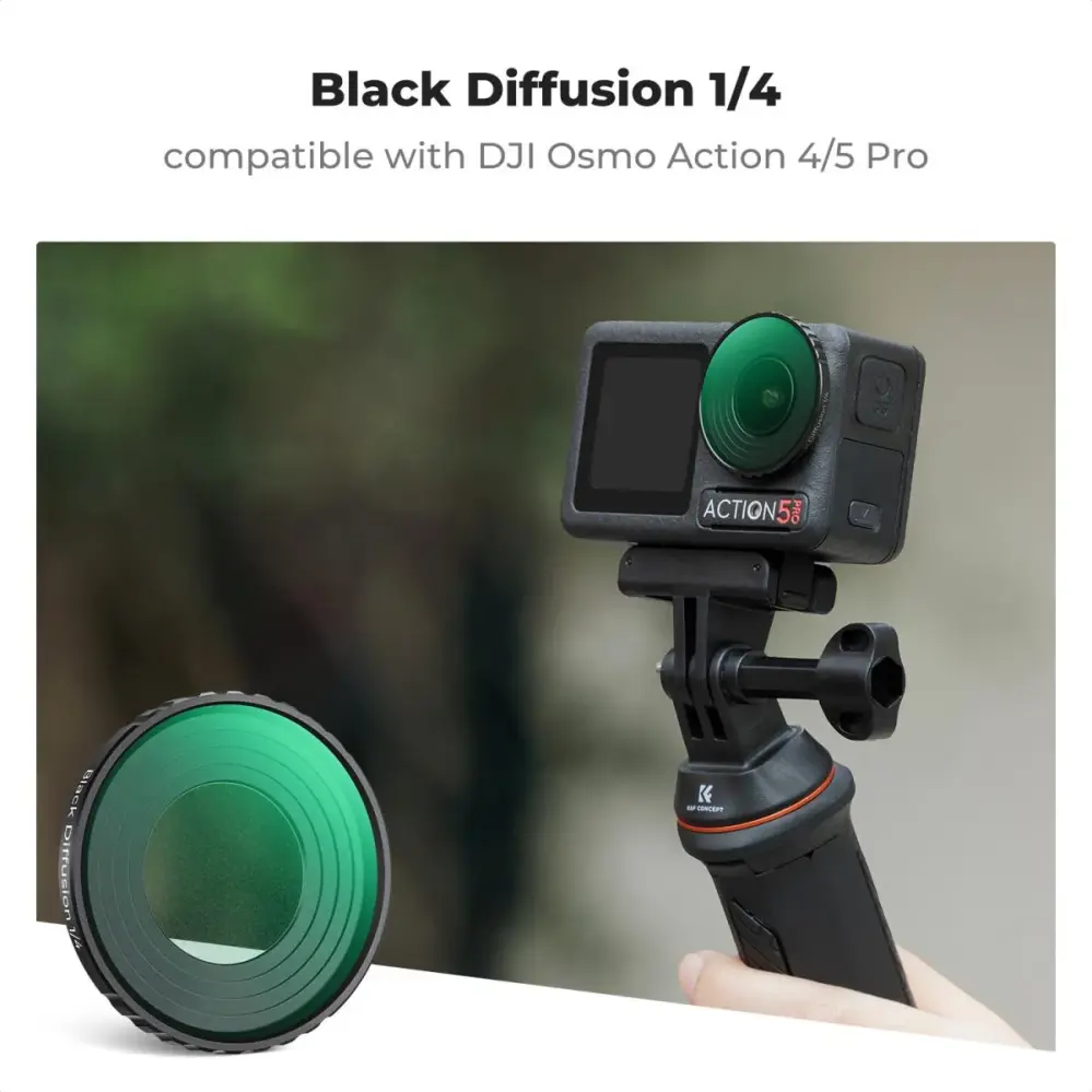  K&F Concept Black Diffusion 1/4-filter för DJI Osmo Action 4/ 5 Pro