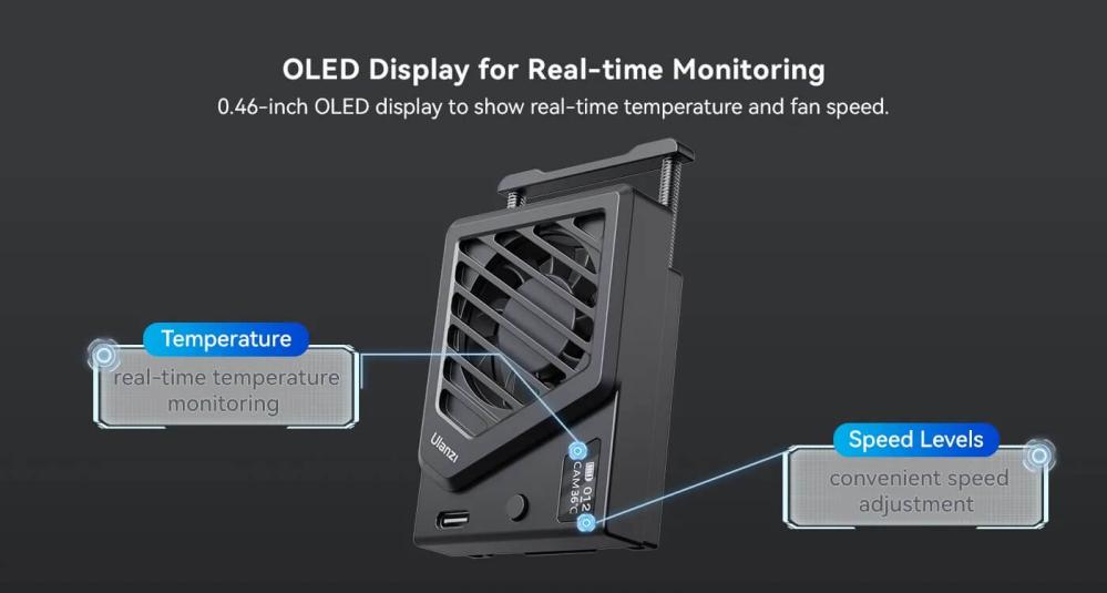  Ulanzi CA25 Kamerafläkt för inspelningar vid värme